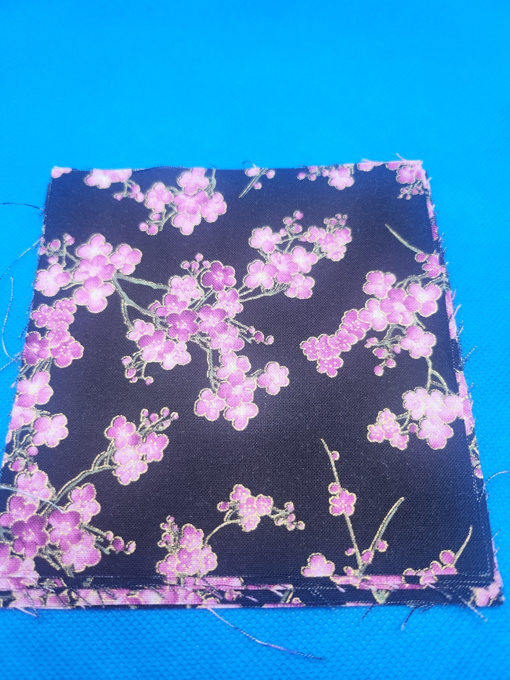 Black Floral Pink Blossom 4.75 Inch 5 Pcs